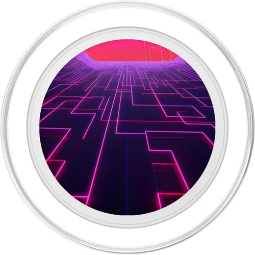 Vista 2 de Retrowave Vaporwave 80s Synthwave PopSockets MagSafe PopGrip for iPhone