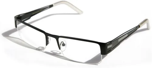 Vista 2 de Gafas de lectura rectangulares de metal sin montura para hombre, aspecto sofisticado 1 plata 1 negro