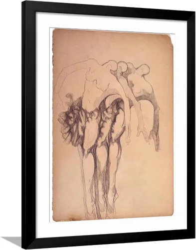 Vista 10 de ART.COM Zelda Fitzgerald - Lienzo enmarcado para pared, diseño de tres bailarinas, decoración figurativa, 12 x 16 pulgadas, marco negro con paspartú
