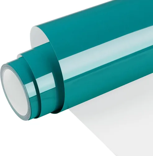 Vista 9 de WRAPXPERT Aqua - Rollo de vinilo de transferencia de calor, 12''x5ft vinilo HTV verde azulado para planchar, vinilo de prensa de calor para prendas