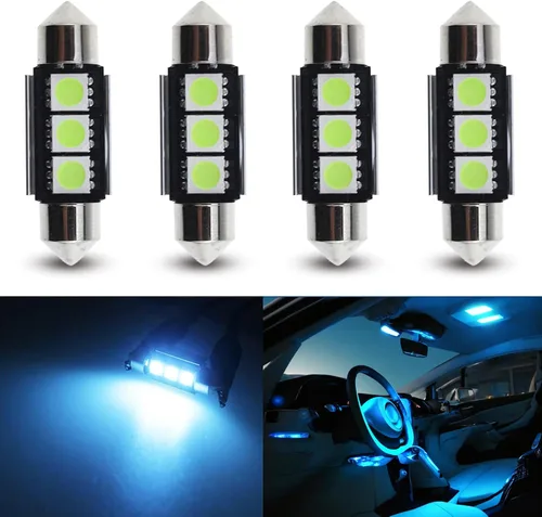 Vista 13 de Bombillas LED Festoon 6411 6418 C5W de 9 a 30 V extremadamente brillantes, sin errores, 1.5 pulgadas, 1.417 in para luces de cúpula de mapa