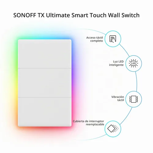 Vista 2 de SONOFF Interruptor de Luz Inteligente, WiFi 2.4GHz Interruptor Inteligente, Cable Neutro Requerido, Control de Voz con Alexa y Google Home, Botón