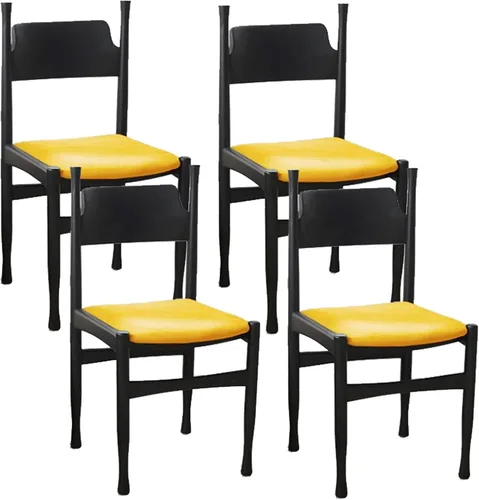 Vista 14 de Sillas de comedor, modernas sillas de comedor de madera, silla de cocina tapizada, taburete sin brazos de granja, silla ocasional para cocina, sala