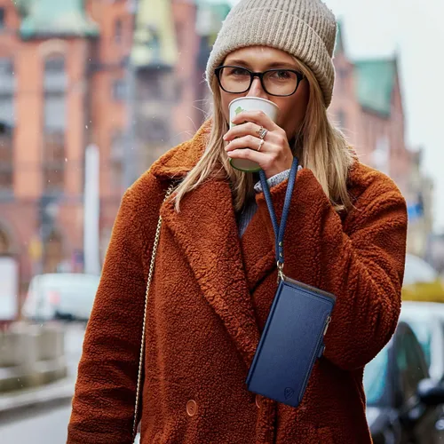 Vista 5 de XcaseBar Funda tipo cartera para Google Pixel 7A con cremallera y tarjetero de crédito [bloqueo RFID], funda de piel sintética con tapa