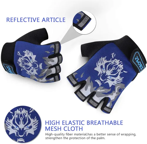Vista 3 de Accmor Kids Fishing Gloves, Kids Sport Gloves, Kids Cycling Gloves, Children Full Finger Gloves for Cycling Camping Fishing Parkour Outdoor Sports