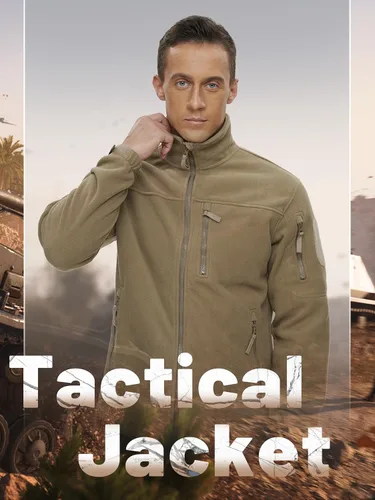 Vista 2 de TACVASEN Chaqueta de forro polar para hombre, chaqueta de invierno con cremallera completa, chaqueta táctica ligera, abrigos de senderismo al aire