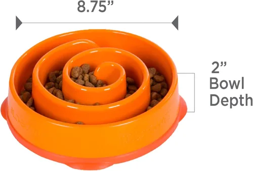 Vista 7 de Outward Hound Cuenco mediano de alimentación lenta, laberinto de rompecabezas para comedores rápidos, perros pequeños a medianos, ayuda a prevenir