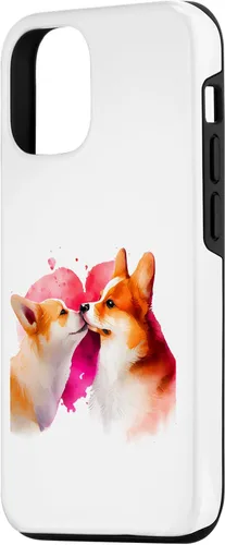 Vista 2 de Funda para iPhone 15 Two Loving Corgis In Love Heart para perro Corgi