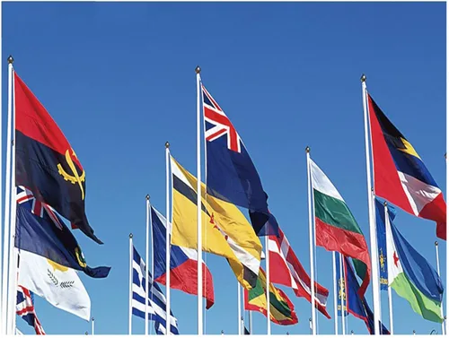 Vista 6 de Bandera nacional de Uruguay de fibra de poliéster de 3 x 5 pies, colores brillantes y bandera anti-ultravioleta que se desvanece bandera