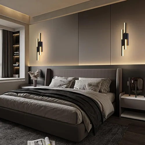 Vista 5 de Benkut - Aplique de pared LED moderno negro remoto para baño