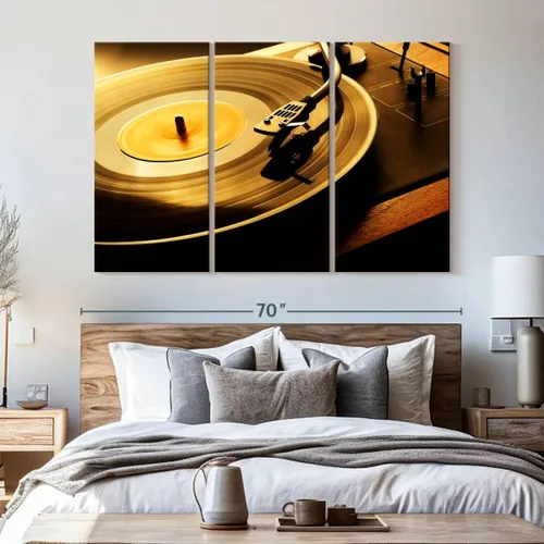 Vista 149 de Elephant Stock BW - Reproductor de discos de vinilo para pared, lienzo horizontal, decoración de pared de sala de estar de 3 piezas, impresión