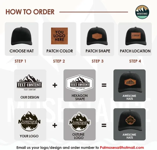 Vista 3 de Gorra de béisbol personalizada con parche de cuero de camionero de estilo 112 para hombres y mujeres, gorra de béisbol estructurada de 6 paneles