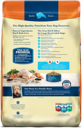 Vista 2 de Blue Buffalo Life Protection Formula Large Breed Adult Dry Dog Food, promueve la salud de las articulaciones y los músculos magros, hecho