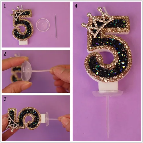 Vista 7 de 0123456789 Velas de cumpleaños para tartas de cumpleaños con bengalas, velas grandes de 3.15 pulgadas para cumpleaños de bebé/niño o decoración