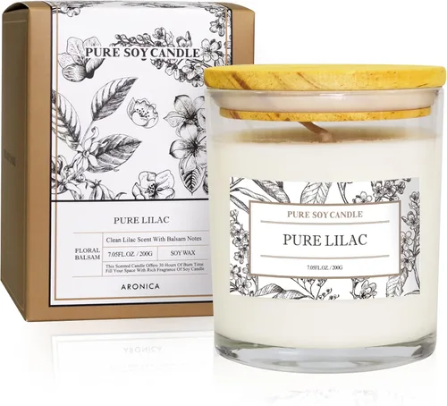 Vista 11 de Aronica Regalos de Anfitriona de Alta Gama para Mujer, Vela de Bambú y Jazmín, Velas de Soja para el Hogar Perfumado, Velas Naturales de Verano