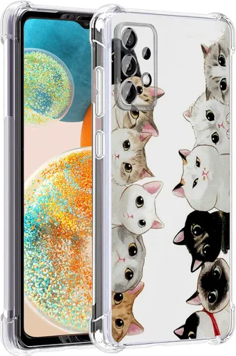 Vista 44 de Funda para Galaxy A23 5G, diseño de flores de mariposa azul, protección contra caídas, a prueba de golpes, carcasa protectora de cuerpo completo