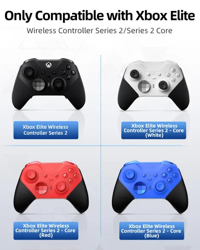Vista 2 de Complete Component Pack for Xbox Elite Controller Series 2-Accessories Includes 4 Thumbsticks, 4 Paddles, 1 Standard D-Pad and Charging Station as
