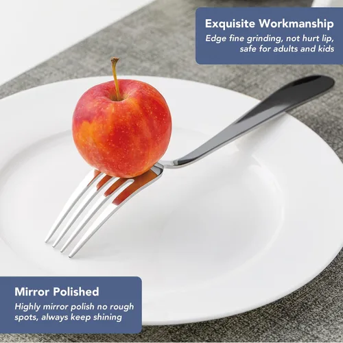 Vista 4 de Juego de 4 tenedores de cena personalizados, 7.87 pulgadas, acero inoxidable de alta calidad, con texto personalizado, tenedores grabados, cubiertos