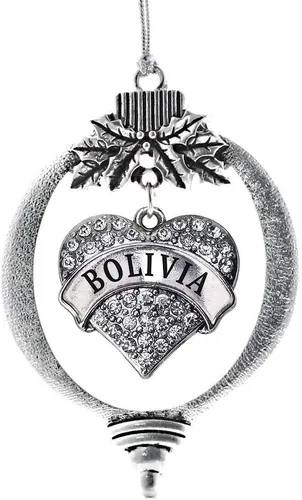 Vista 234 de Inspired Silver Adornos festivos de dije de corazón pave de plata con circonitas cúbicas