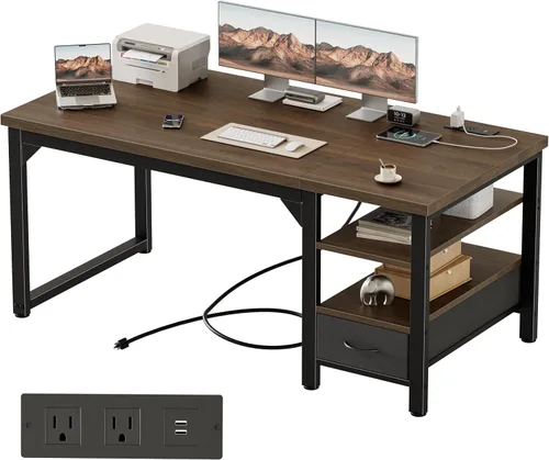 Vista 95 de Mericonia Escritorio para computadora, escritorio de juegos para espacios pequeños, mesa de estilo moderno y simple para oficina en casa, mesa