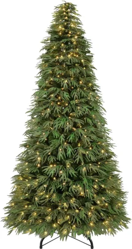 Vista 12 de Hykolity Árbol de Navidad preiluminado de 7.5 pies con 650 LED multicolor Flocado Multicolor