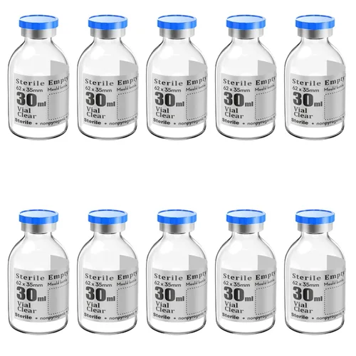 Vista 7 de 1ml 10 piezas de vial estéril vacío con tapas de plástico de aluminio desmontables, botella de penicilina de 13mm con tapón de crimpar, vial