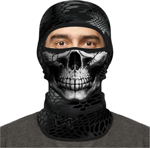 Vista 9 de Pasamontañas para hombres y mujeres, para verano, motocicleta, ciclismo, pesca Calavera 04