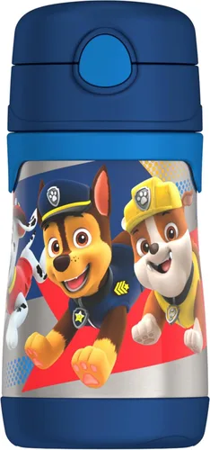 Vista 21 de Thermos Bebé 10 oz. Botella de acero inoxidable con popote emergente, coches