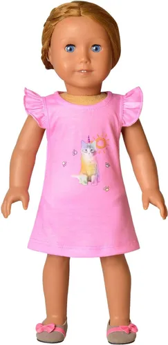 Vista 5 de Jxstar Camisones a juego para niñas y muñecas, pijamas de princesa, vestidos de noche con mangas voladas