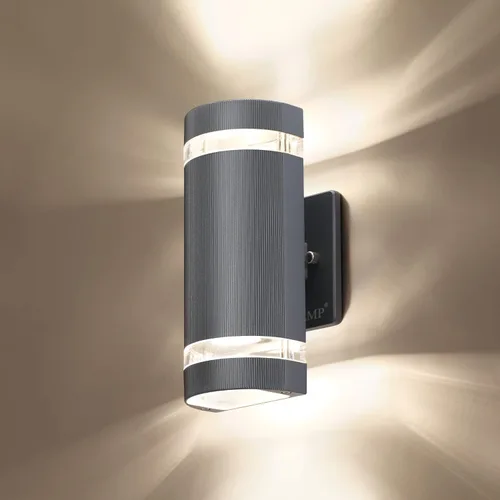 Vista 7 de Luces LED de pared para exteriores, arriba y abajo., Negro
