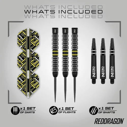 Vista 2 de RED DRAGON Astraeus Q4X Premium - Juego de dardos de tungsteno con puntas de acero y tallos