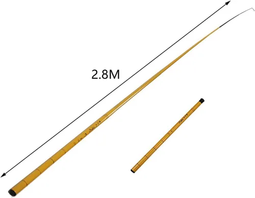 Vista 3 de XMHF Caña de pescar que viaja 6 secciones telescópica poste retráctil pesca caña caña 1.7M longitud