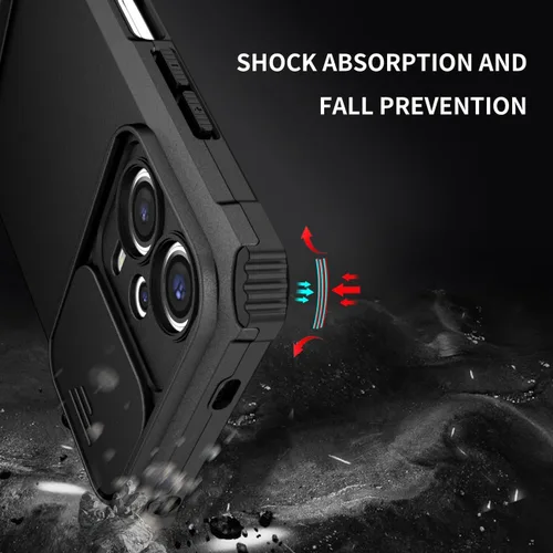 Vista 7 de Funda para Redmi Note 12 5G, Redmi Note 12 4G/Poco X5 5G con protector de pantalla de vidrio templado y cubierta de cámara deslizante, cubierta