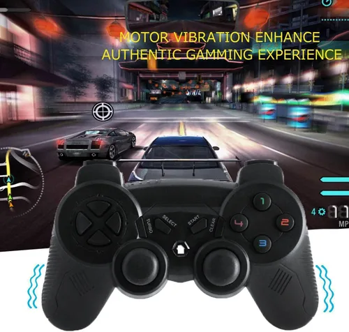 Vista 5 de Controlador de juego inalámbrico para Windows PCRaspberry PiPS3 Gamepad recargable para juegos Joystick portátil Joypad para computadora