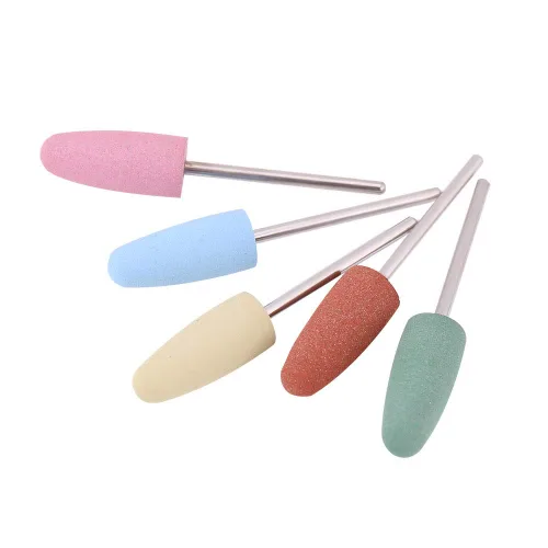 Vista 5 de Dioche Juego de 5 brocas de silicona para cutículas, brocas de lima SafetyNail, herramientas de arte de uñas para uñas de gel acrílico, manicura