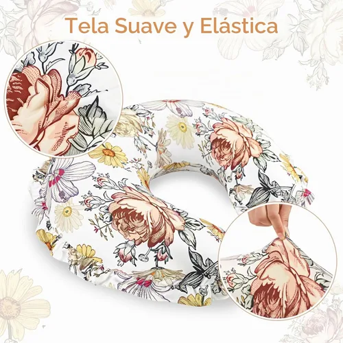 Vista 4 de Funda de almohada de lactancia con volantes, funda extraíble resistente para almohadas de lactancia, funda de almohada de alimentación ultra suave