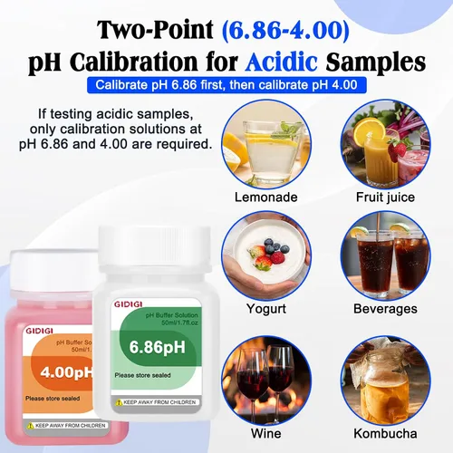 Vista 3 de pH Buffer Calibration Solution 4.00/6.86/9.18 pH Calibration Kit with Cleaning Solution Small Portable Packaging Pre-Mixed Standard Liquid for pH