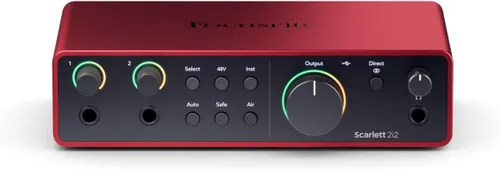 Vista 2 de Focusrite Scarlett 2i2 Studio - Paquete de interfaz de audio USB de 4ª generación para el compositor con micrófono de condensador y auriculares