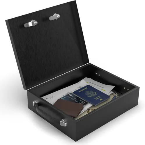 Vista 8 de Caja fuerte ignífuga, combinación dual y cofre de seguridad con cerradura de llave