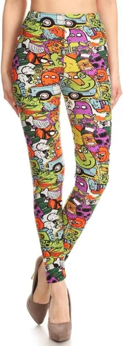 Vista 2 de Leggings Depot Women's High Waisted Buttery Soft Skull & Halloween Print Leggings (Available in Plus Size)