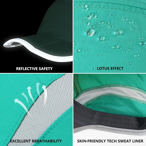 Vista 6 de GADIEMKENSD Sombrero reflectante plegable para exteriores, diseño sin estructura, protección solar UPF 50+, sombreros deportivos para mujeres