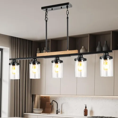 Vista 9 de VenzBlomia - Lámpara colgante de 3 luces para isla de cocina con altura ajustable