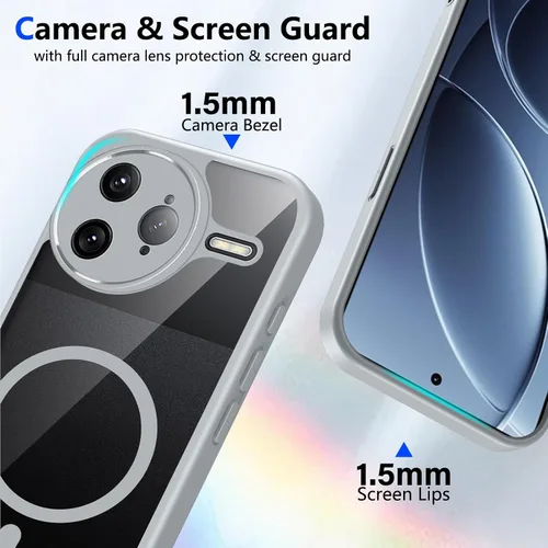 Vista 506 de Funda magnética transparente compatible con Xiaomi 17T, color negro 2 en 1 PC + TPU cubierta de teléfono a prueba de golpes, carcasa protectora