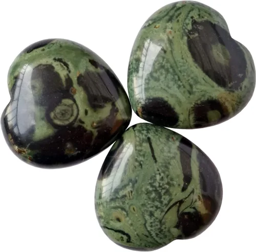 Vista 6 de 3 piezas de labradorita negra natural de bolsillo para el pulgar de la palma de la palma de cristal curativo del corazón, piedras de preocupación