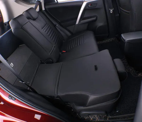 Vista 5 de EKR - Juego completo de fundas de asiento de cuero para automóvil de ajuste personalizado (color negro)