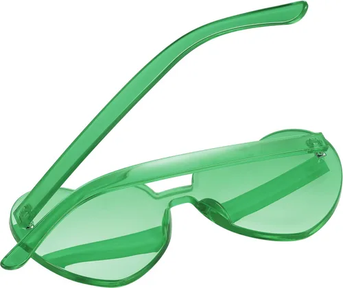 Vista 4 de Maxdot - Lentes de sol transparentes sin marco con forma de corazón para fiestas