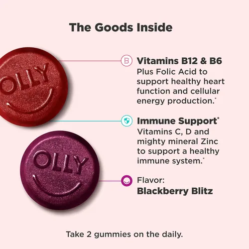 Vista 3 de Suplemento multivitamínico de gomitas Perfect Men de Olly, sabor a mora, 90