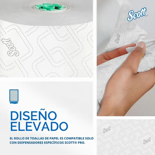 Vista 3 de Scott Professional Toallas de papel duro de alta capacidad, a granel (25700), enrolladas duras, diseño elevado, bolsillos de absorción, blanco