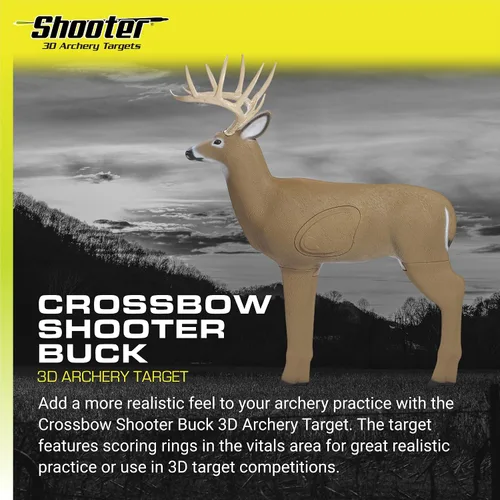 Vista 2 de SHOOTER Buck 3D Archery Target, Replaceable Insert for Long Life, Weather-Resistant Construction, High-Density Impact-Response Foam Withstands Field