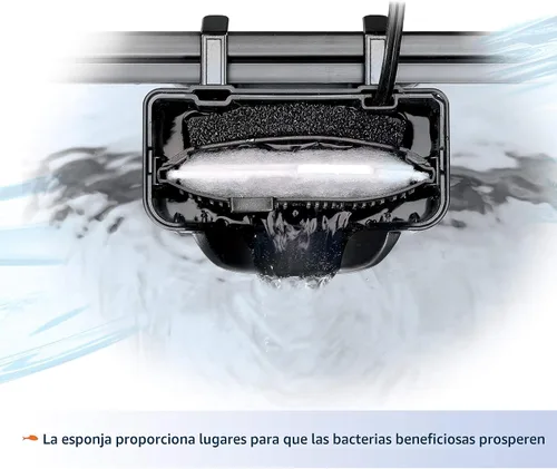 Vista 4 de Aqueon QuietFlow 10 E - Filtro interno para peceras de acuario, pequeño, para tanques de peces de hasta 10 galones